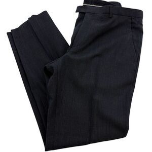 Hugo Boss Men's Wool Dress Pants 33x32 Dark Gray Flat Front Pattern‎ Career